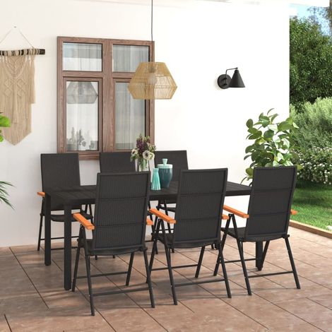 7-tlg. Garten-Essgruppe Schwarz und Braun (1/5)