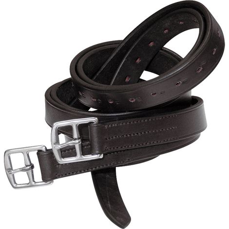145 cm, nero: Staffili in cuoio pretirato con fibbie in acciaio inox 25 mm