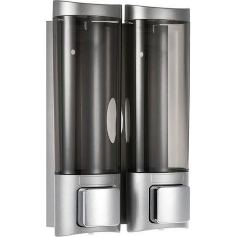 pair Distributeur Savon, 200mlx2, Distributeur de Savon Manuel, Distributeur de désinfectant pour Les Mains Mural, Distributeur de shampoing et Gel Douche, pour hôtel de Toilette de Salle de Bain (1/5)