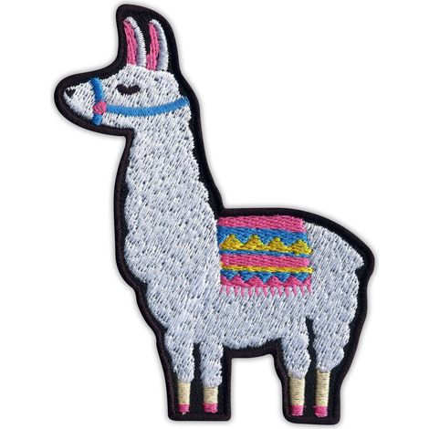 Patchion No Drama Lama – Selbstklebende Rückseite – Gestickter Aufnäher/Abzeichen/Emblem