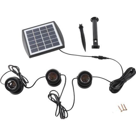 Lampe Solaire Extérieur LED 3 Têtes Éclairage Paysager Étanche IP68 pour Jardin Piscine Allée Panneau 6V Batterie 2200mAh (1/3)