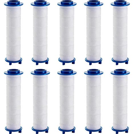 10 pièces 9,5 x 2 cm Filtre Remplaçable, Filtre douche anti calcaire, Filtre Douche en Coton PP de Douchette Anti-calcaire Amovible pour Douchette (1/5)