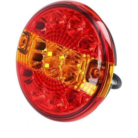 Ultra-Bright 14 LED Round Tail Lights with LED Trailer Tail Lights, Waterproof Multi-Function Rear Brake Lights for 12V-24V Vehicles (1/4)