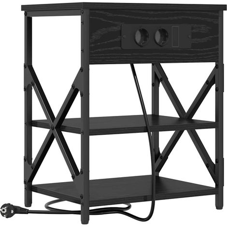 Maison Exclusive - Armario de Noche con estante Roble Negro 41 x (1/5)