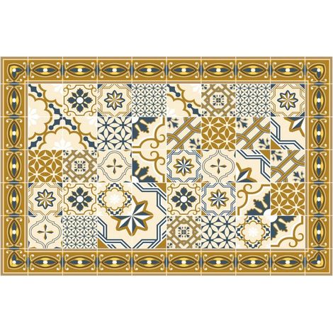 Teppich Vinyl Mosaik 50x75cm - Ocker