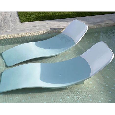 Hamaca Blanca Piscina o Jardín  Poliéster Resistente Sol y Agua 162x56x55