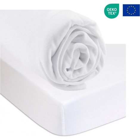 Drap housse 90x190 cm Bambou Blanc + Alèse Éponge Bambou