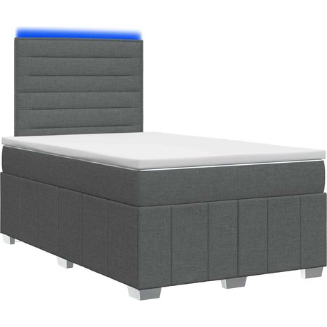 Maison Exclusive - Letto Box Spring LED con Materasso Grigio Scuro 120 x 200 cm (1/5)