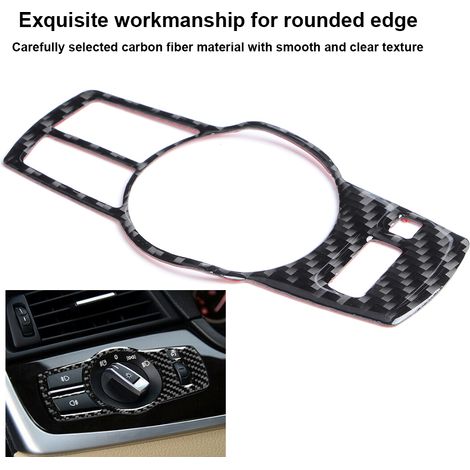 Scheinwerferschalterring für BMW 5er F10 GT (2010–2017) – Echtcarbon (flexibel) – Einteiliger Satz (1/4)