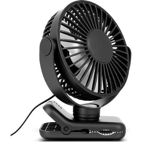 Ventilador de escritorio USB，pequeño ventilador de escritorio con clip，ventiladores portátiles silenciosos de 5 pulgadas con 3 velocidades (1/5)