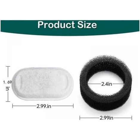 Filtre Fontaine à Eau pour Chat, 8PCS Filtres + 8PCS Éponges, Filtre Fontaine Chat avec la Résine et Charbon Actif (1/4)