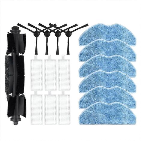 Lot 8 pièces Brosse Latérale + Filtre HEPA + Serpillères pour Aspirateur Robot MiWhole M8 Lite, Accessoires de Nettoyage, Kit de Remplacement, Chiffons Microfibre, Adapté au Modèle M8 Lite (1/5)
