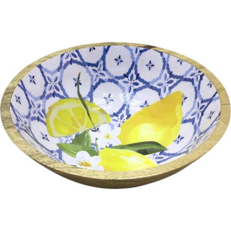 Bol décoratif en bois pour fruits et légumes - Idéal pour les cuisines modernes et rustiques, design élégant et fonctionnel