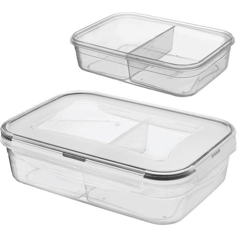 Recipiente para alimentos con tapa y cierre hermético, dividido, 1 l