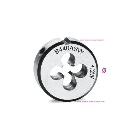 Beta 440asw whitworth chrome steel round die - 5/8x11