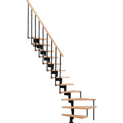 Minka Mittelholmtreppe Style Turn 35 - 304cm Geschosshöhe Buche Schwarz