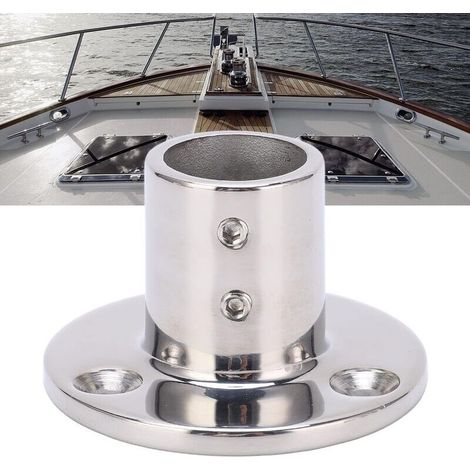 Supporto per ringhiera rotonda, connessioni in acciaio inossidabile 316 antiruggine per tubo Ø25 mm/1" (90°) (1/3)
