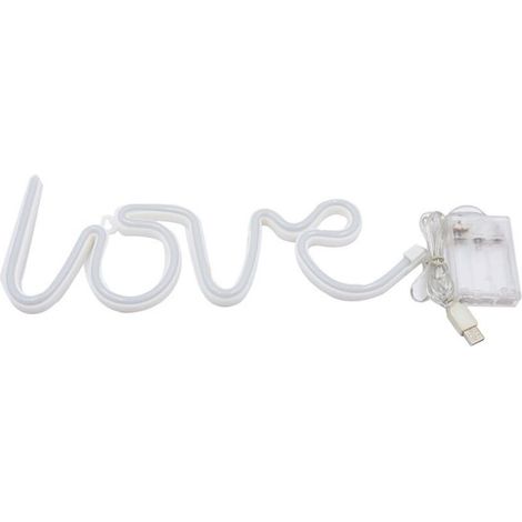 Batteriebetriebene LED-Neonleuchte „Love“ (rosa) (1/5)