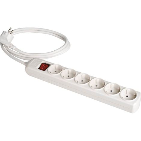 Prolongador 6 tomas bipolar 16A 250V con obturador+interruptor SOLERA 8016IL (1/3)