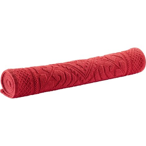 Tapis de Bain Absorbant en Coton Jacquard à Motifs Arabesques Coloris Brique 54 x 64 cm - PANGIVO (1/4)