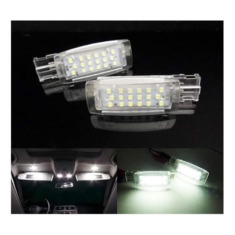 RZG Lot de 2 pare-soleil LED blanc pour intérieur avec rétroviseur Canbus pour Golf GTI Jetta Polo Scirocco Alhambra Superb (1/5)