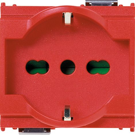 VIMAR - 16211.R Prise universelle 2P+T 16A, rouge