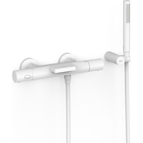 Robinet thermostatique mural pour baignoire et douche Blanc mat - TRES 19017428BM (1/2)