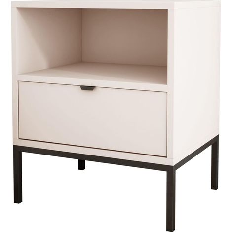 Comodino con cassetto e struttura, maniglia oro, cachemire, 50 x 40 x 58 cm (1/5)