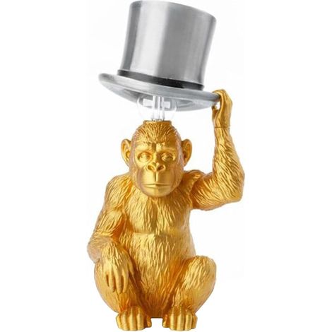 Lampe de table en forme singe avec chapeau haut-de-forme - bureau (1/5)