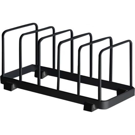 Assiette Organisateur, Égouttoir à Vaisselle, Supports à Assiettes, Organisateur d'Étagère à Assiettes, Rangement de Planche à Découper pour Cuisine Comptoir Placard (Noir, 241010cm) (1/5)