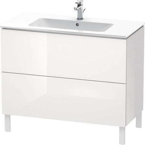 Meuble vasque L-CUBE 1020x481mm 2 Au we hgl ES Noyer milieu