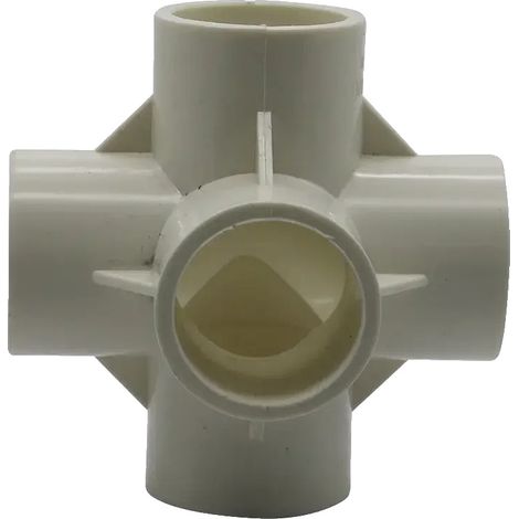 Conectores de agua para jardín, construcción de PVC duradera, fácil instalación, diámetro interior de 25 mm, 6 vías (8 unidades) (1/2)