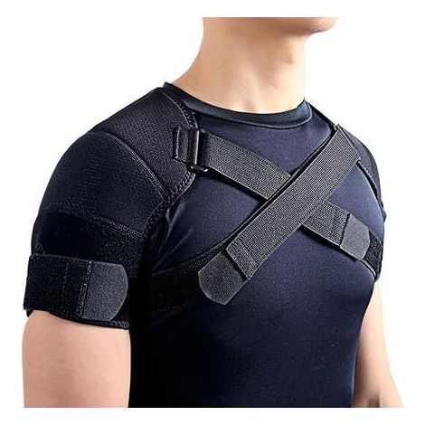 Hombreras dobles ajustables para deportes, negras, XL (1/2)