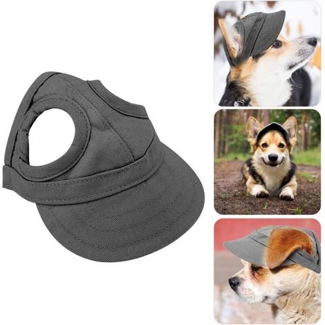 (S-Noir) Chapeau de sport pour chien, casquette de baseball pour chat, chapeau de soleil d'extérieur pour animaux de compagnie (1/5)