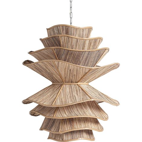 Lustre suspendu boho en bois de noix de coco marron naturel - Marron bois de coco naturel (1/4)
