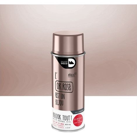 Peinture aérosol relook tout MAISON DECO or rose métallisé 0.400 L