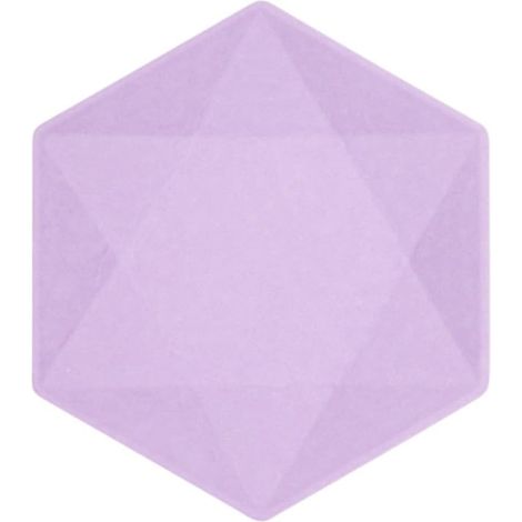 Lot de 6 assiettes hexagonales Vert Decor - 20,8 x 18,1 cm - violet, Vaisselle de fête en matières premières Rapidement renouvelables, pour Les Anniversaires, Les barbecues, Les jubilés, etc.