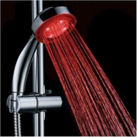 1 Pommeau de douche LED, 7 couleurs, activation par pression d'eau, matériau ABS, connecteur standard, salle de bain (1/5)