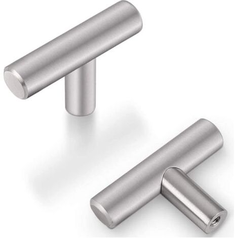 Sollbry Lot de 20 Poignées de Meuble en Acier Inoxydable Argenté Trou Unique Pour Porte D'Armoire (1/5)