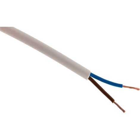 Câble d'Alimentation Électrique H05VV-F 2x 1,5mm² - Structure Plate - Utilisation Intérieure - Isolation PVC - Pour Appareils Électroménagers et Raccordements Domestiques - 10m - Blanc (1/5)