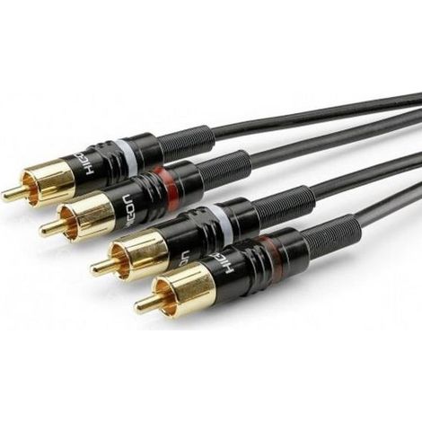 Sommer Cable HBP-C2-0600 Jack / RCA Audio Cavo [2x Spina RCA - 2x Spina RCA] 6.00 m Nero