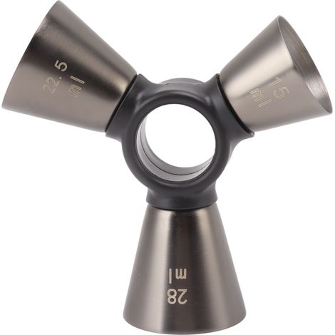 Verre doseur 3 tiges en acier inoxydable 304, outil ergonomique pour mélange de vin, finition noire (1/5)
