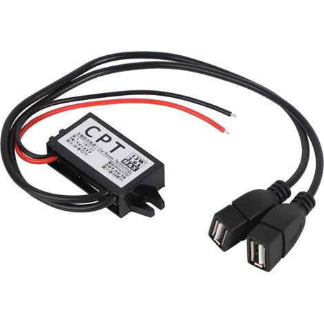 Convertisseur 12V vers 5V 3A Double USB Régulateur de Tension Abaisseur pour Voiture (1/2)