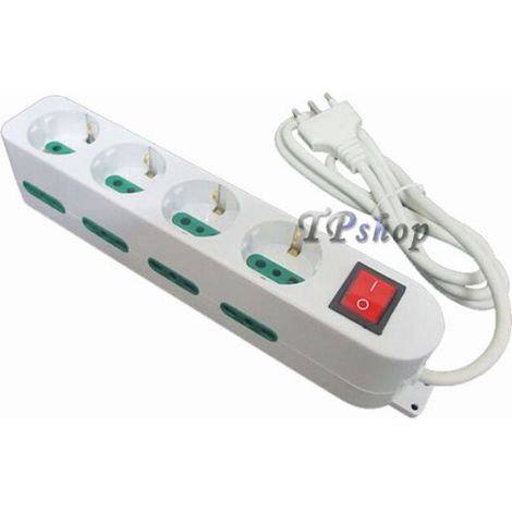 MULTIPRESA ELETTRICA CIABATTA PRESA 12 POSTI 4 SHUKO INTERRUTTORE SICUREZZA
