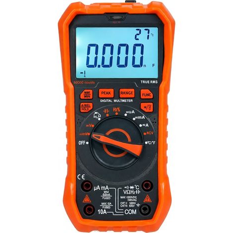 Multímetro digital NJTY T58D, 60.000 cuentas, multímetro CA/CC, medición de voltaje y capacitancia, herramienta profesional para electricistas. (1/5)