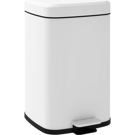 Pattumiera da cucina da 20L con coperchio a chiusura ammortizzata e pedale, secchio interno rimovibile, 28 x 35 x 45 cm (L x P x A), bianco (1/5)
