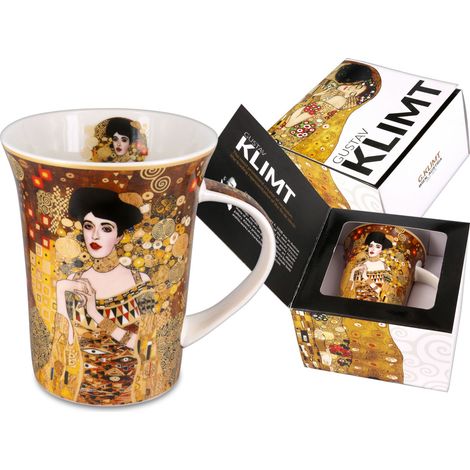 Taza de porcelana Gustav Klimt Adela, un elegante regalo para mujeres. (1/5)