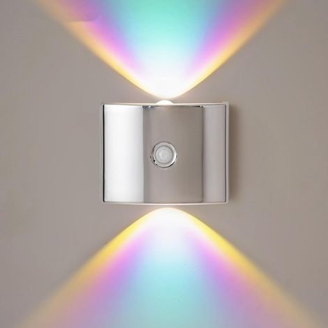 Lampe Magnétique LED Rechargeable Fini Chrome Néon, Capteur de Mouvement Sans Fil, Fixation Aimantée, Lot de 2, Éclairage d'Ambiance (1/5)