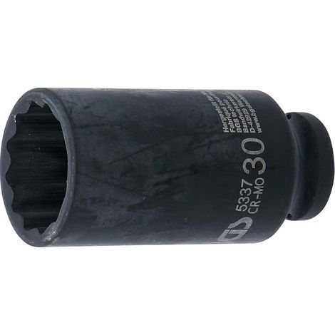 1 - Douille à choc - Douze pans - Longueur 30 mm - Pour clé à choc et cliquet 12,5 mm - Acier chrome-molybdène (1/4)