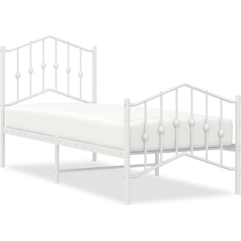 Maison Exclusive - Giroletto con Testiera e Pediera Metallo Bianco 75x190 cm (1/5)
